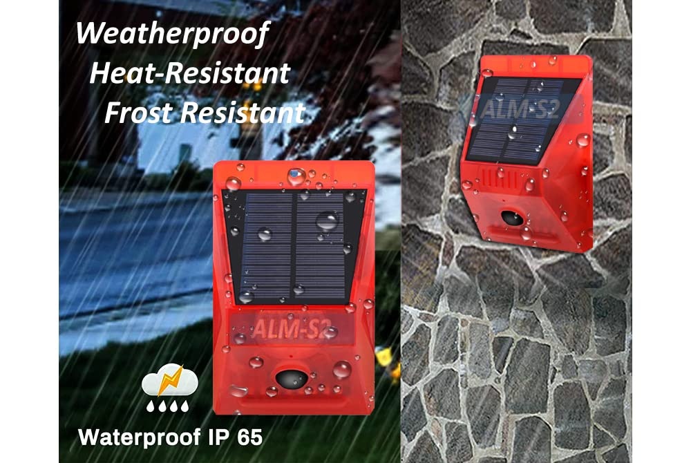 Solar-Powered Outdoor Motion Sensor Alarm with IR Remote Control