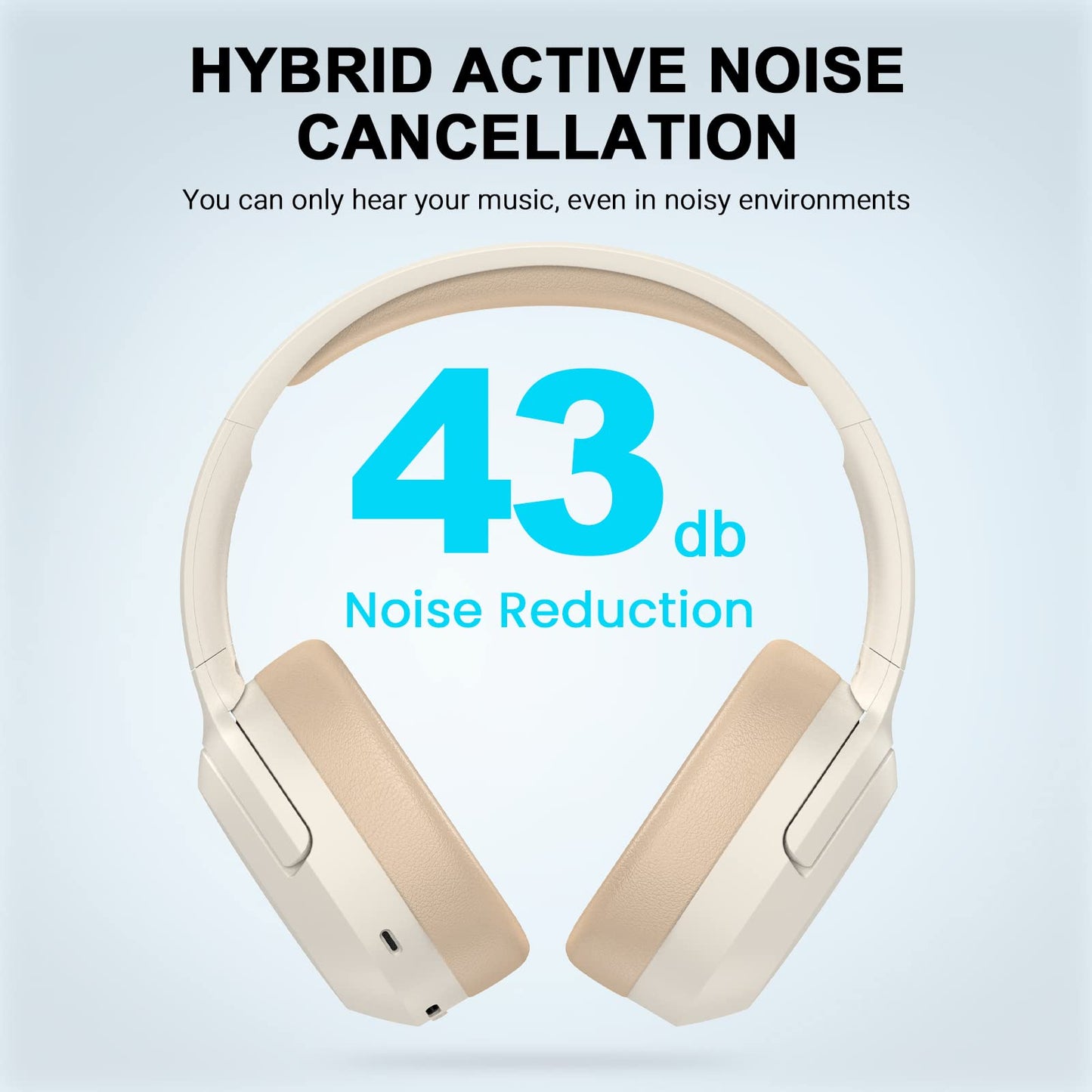 Edifier W820NB Plus Active Noise Cancelling Headphones, Wireless Over Ear Headphones with Hi-Res Sound, 49H Playtime, Bluetooth Headphones…