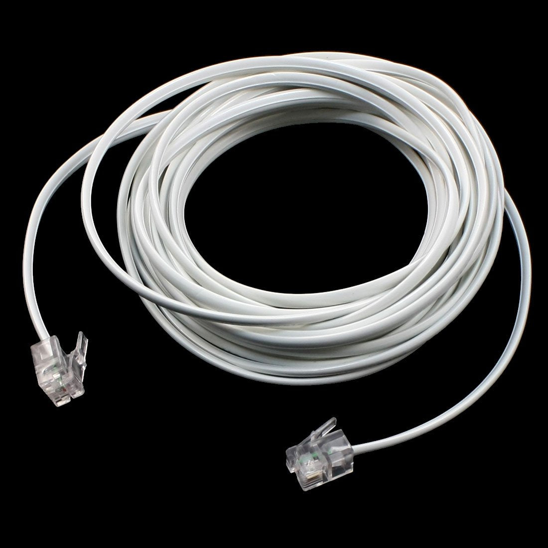 uxcell RJ11 Modular Phone Cable Wire, 5M 16.4 Foot for Landline Telephone, White