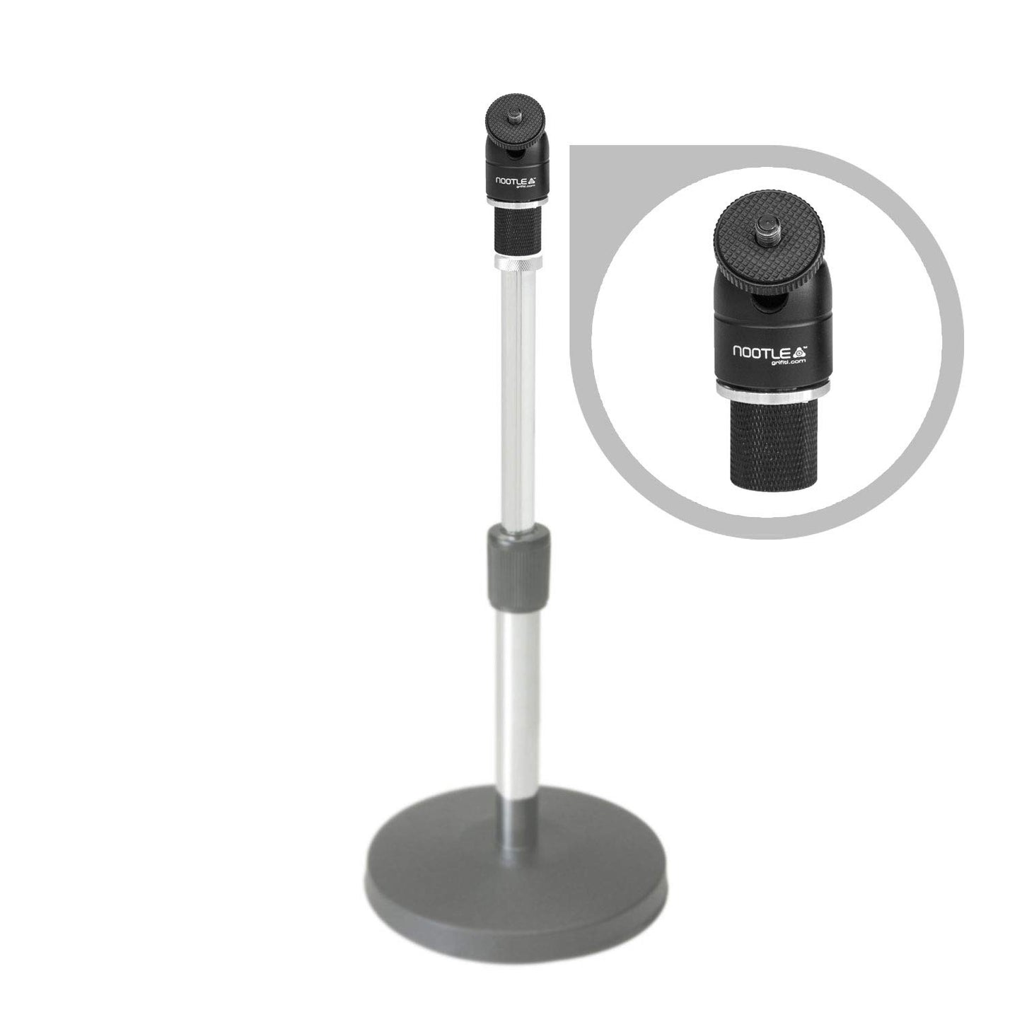 GRIFITI NOOTLE Music MIC Stand Adaptor 5/8” 27 Female to 1/4” 20 Male and MINI Ball Head for Cameras, Phone and Tablet MOUNTS