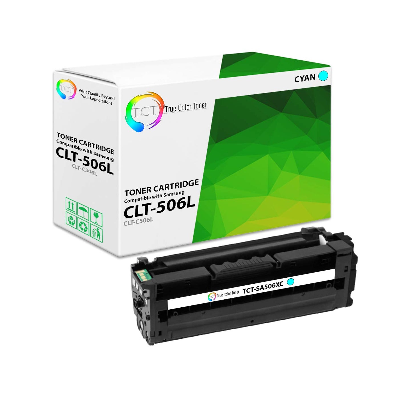 TCT 506L Cyan Toner Cartridge - Compatible Replacement for Samsung CLT-506L CLT-C506L Cyan High Yield Works with Samsung CLP-680ND CLX-6260FR 6260FD