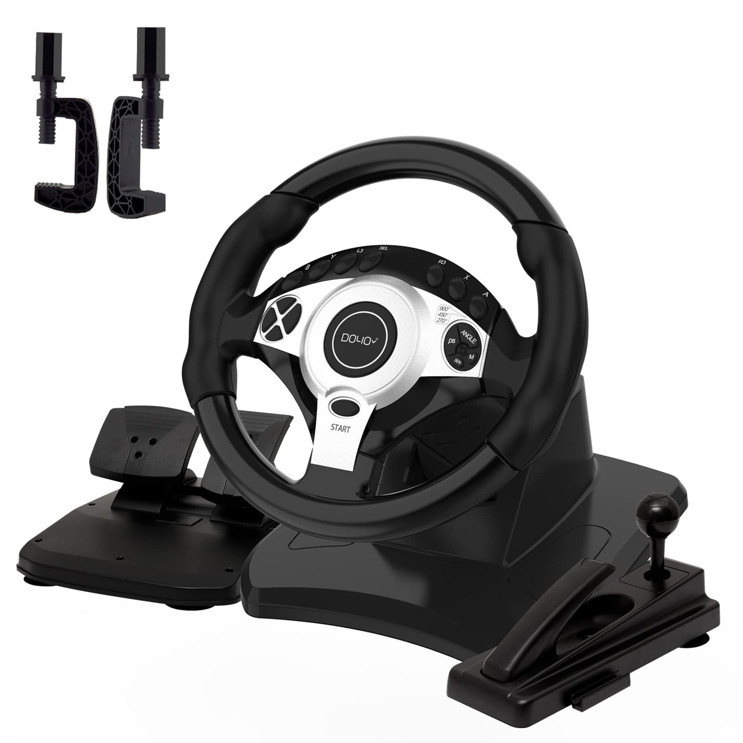 NBCP Racing Wheel with 270/900° Rotation, PC Steering Wheel with Pedals, Dual-Motor Vibration & Gear Shifter for Xbox Series X|S, Xbox One, PS4, PS3