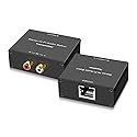 Stereo Hi-Fi Audio Balun, Analog Audio Extender, Stereo RCA to Stereo RCA Audio Over Cat5e/Cat 6 Extender