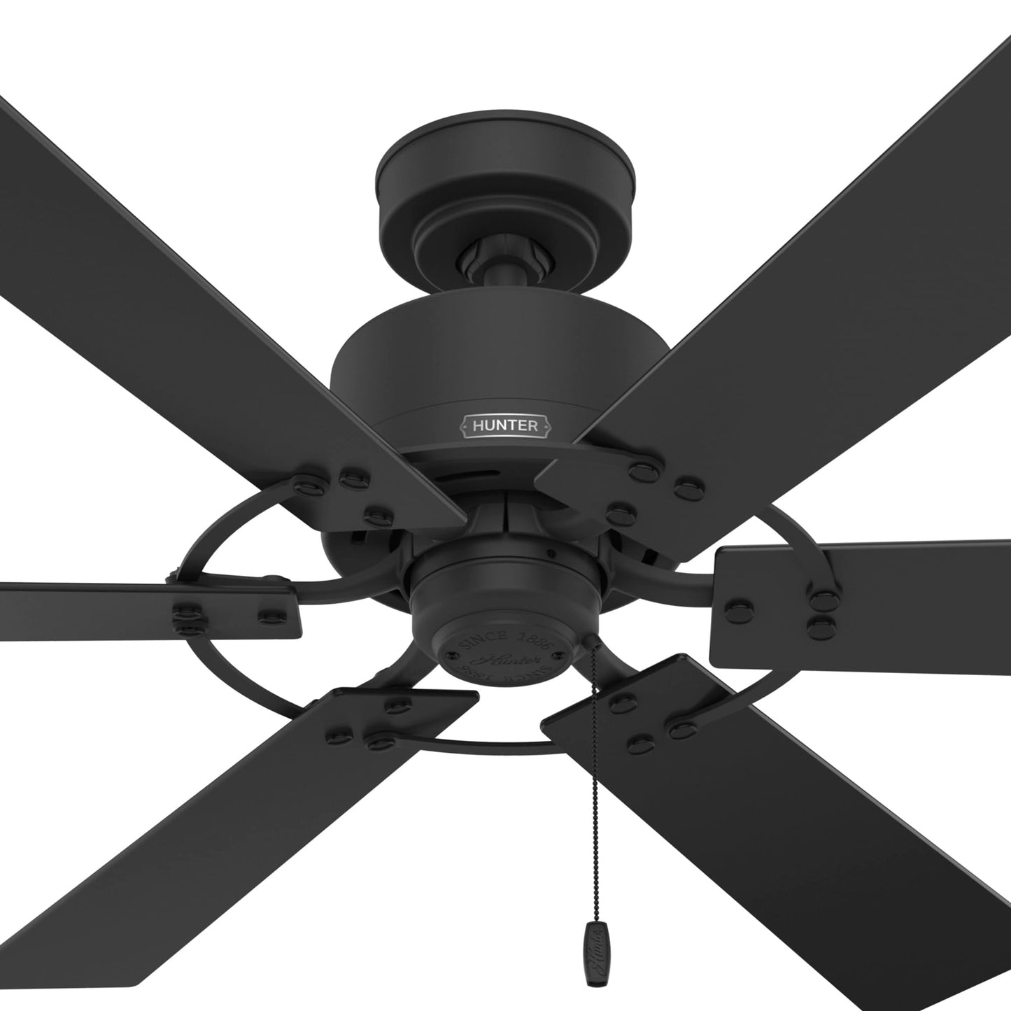 Hunter Fan 52 Inch Casual Matte Black Finish Indoor Ceiling Fan With 6 Blades and Pull Chain (Renewed)