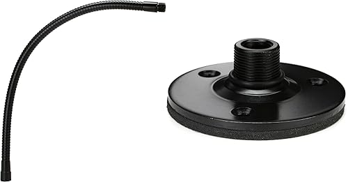 On-Stage MSA9030-19B 19-inch Gooseneck and TM08B Flange Mount with Pad - Black
