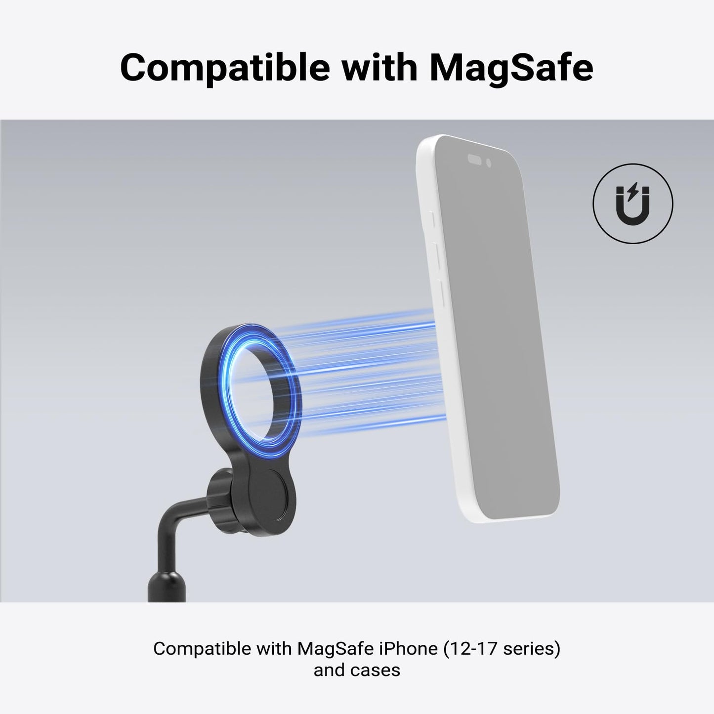 NEEWER Basics Magnetic Phone Tripod Mount Adapter, 360° Ball Head Aluminum Compact Lightweight Portable Phone Holder Attachment Compatible
