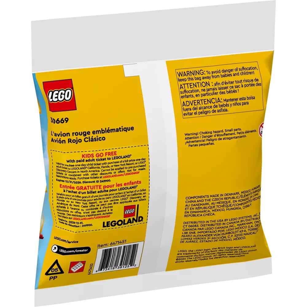 LEGO Creator Iconic Red Plane 30669