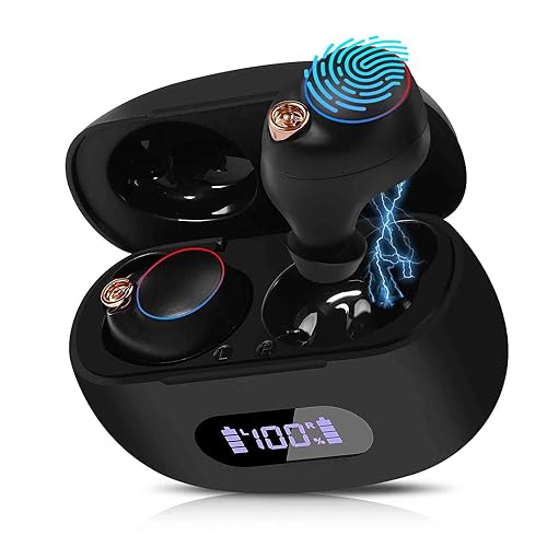 UrbanX True Wireless Bluetooth Earbuds + Charging Case, Black, Dual Connect, IPX5 Water Resistance, Bluetooth 5.2 Connection, Balanced, Bass Boost…