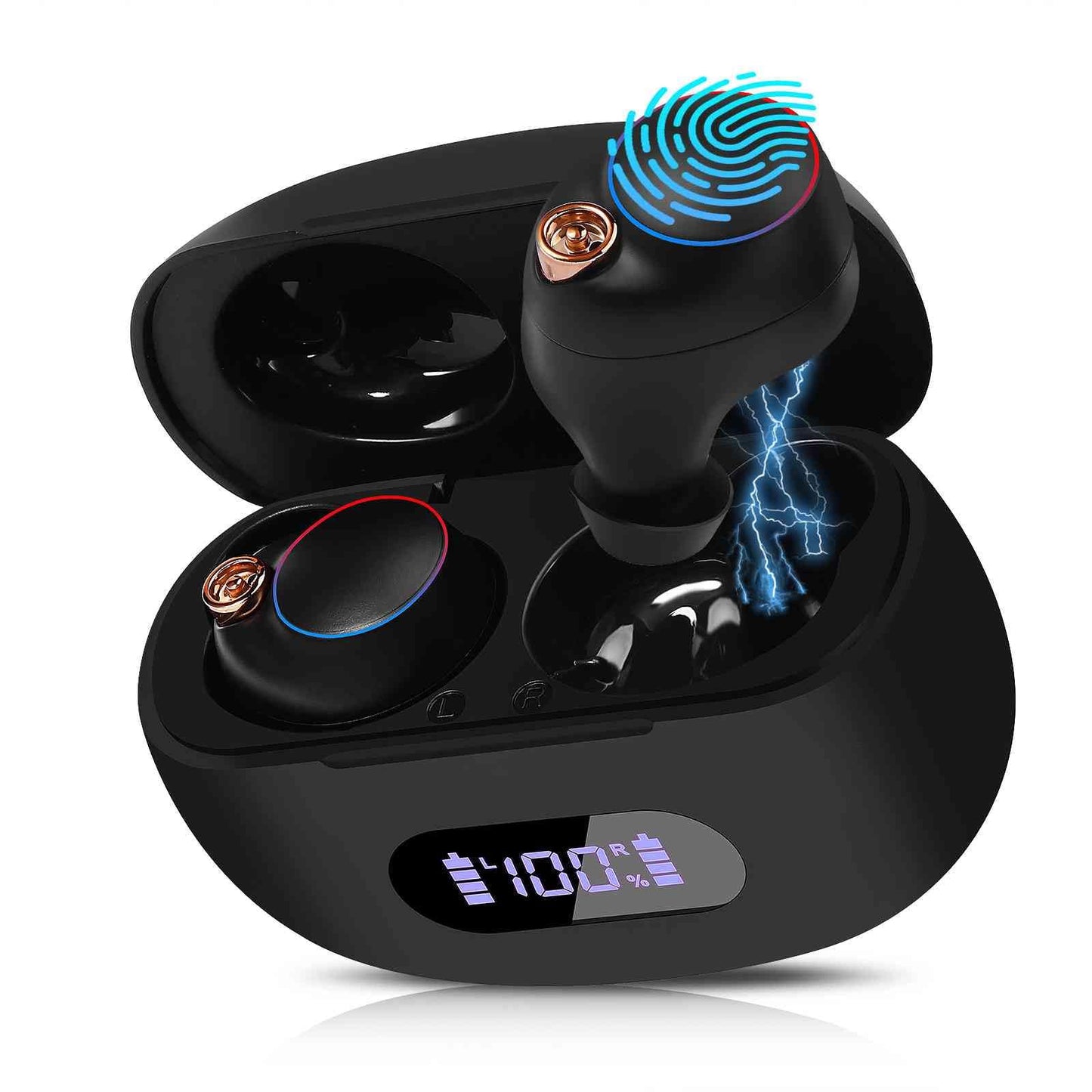 UrbanX True Wireless Bluetooth Earbuds + Charging Case, Black, Dual Connect, IPX5 Water Resistance, Bluetooth 5.2 Connection, Balanced, Bass Boost…