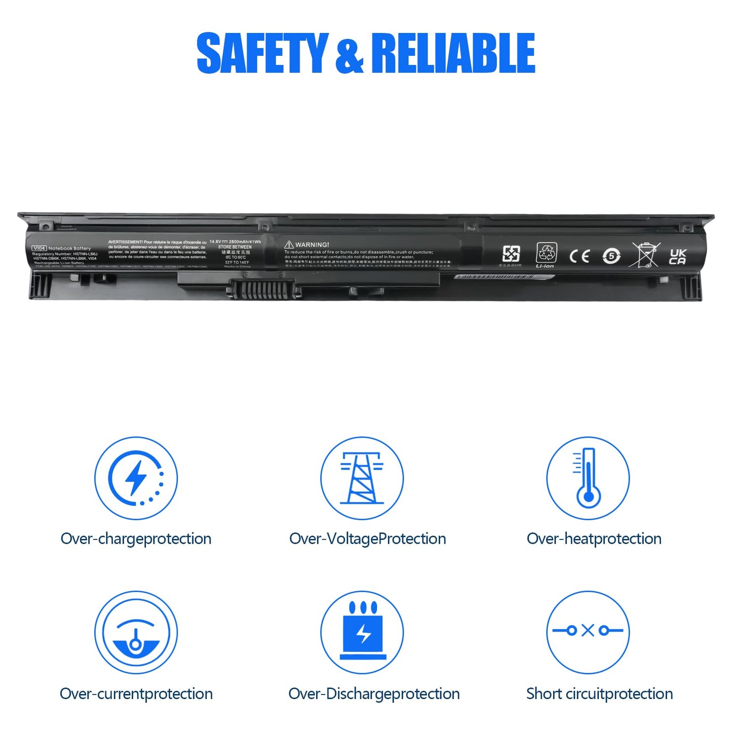HSX 756743-001 VI04 V104 Laptop Battery for HP Pavilion 15-P 17-F Series 15-p011na 15-p165sa 15-p214dx 15-p003ax 17-f115dx 17-f215dx Fit 756745-001