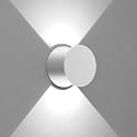 Kawell 8W Modern LED Wall Sconce Light Up Down Waterproof Outdoor Wall Lamp Indoor Hardwired for Bedroom Bathroom Hallway Stairs Porch, White 6000K