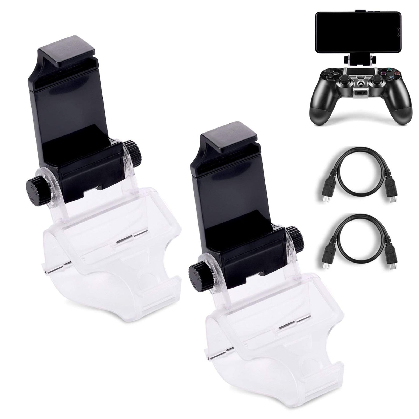 Yizerel PS4 Controller Phone Clip, PS4 Slim Pro Controller Grip for Android Smart Phone, 180 Degree Gaming Holder Mount Stand Bracket for PlayStation