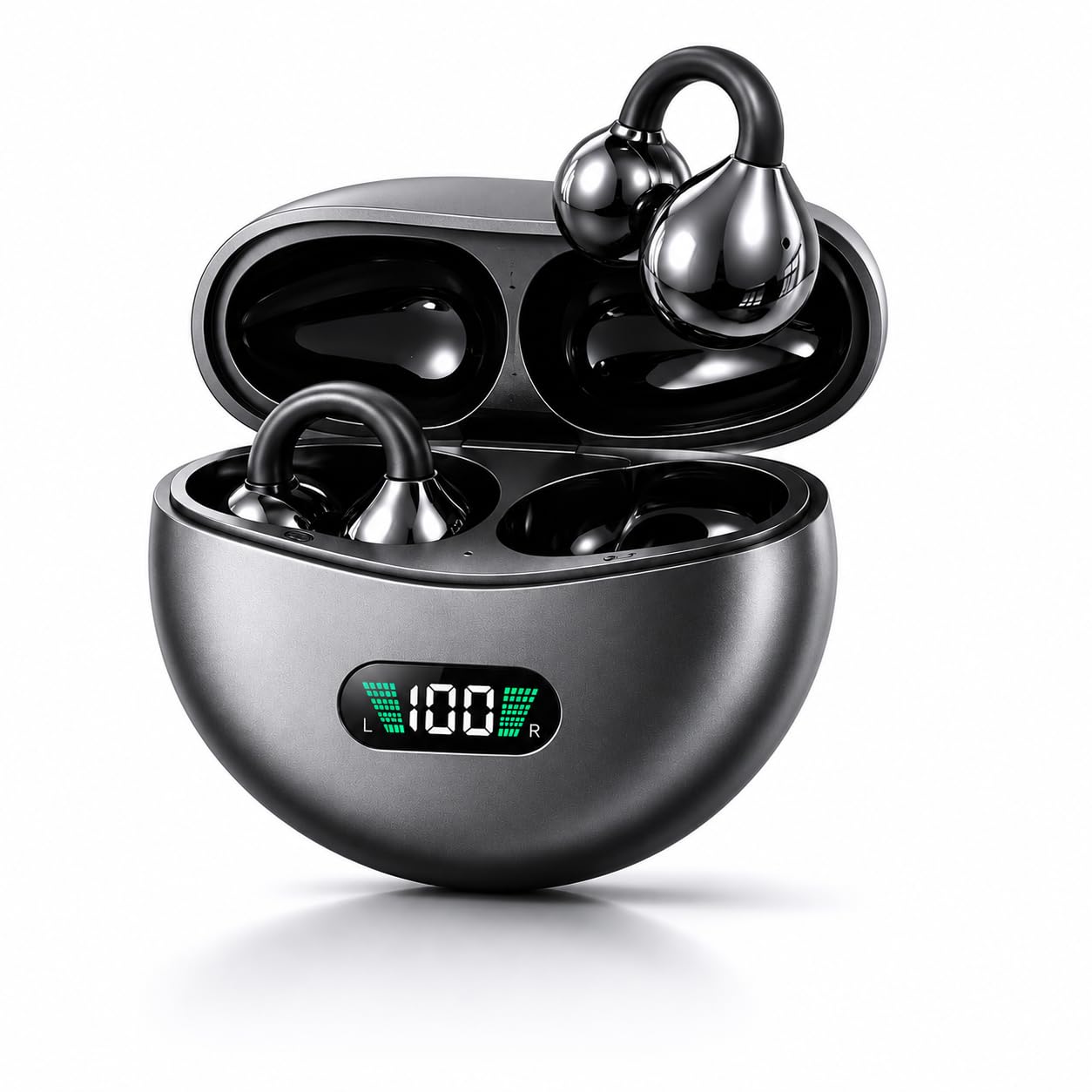 Clip On Earbuds for Apple Ultra Light 4.6g Open Ear Headphones for iPhone 24H Playtime Bluetooth 6.0 Wireless Earbuds All Day Comfort Ideal for Small