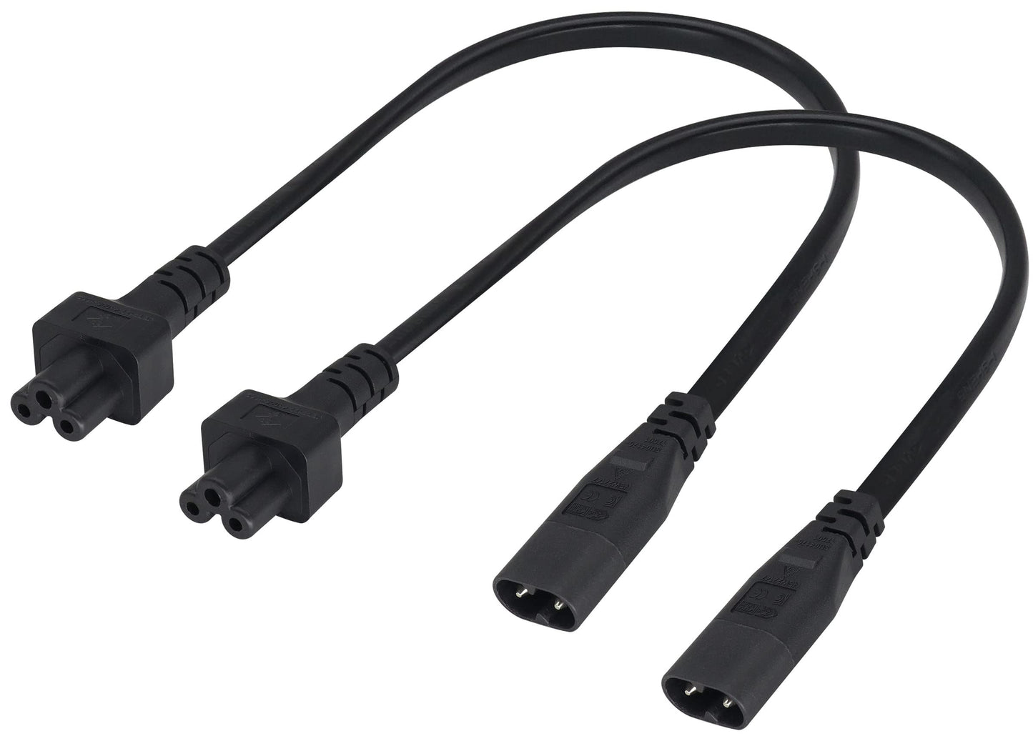 AAOTOKK (2 Pack) IEC 320 C8 to C5 AC Adapter Cable,7.5A 125V Figure 8 Male to Mickey Mouse 3Pole Female AC Power Converter Cable for TV PC Computer…
