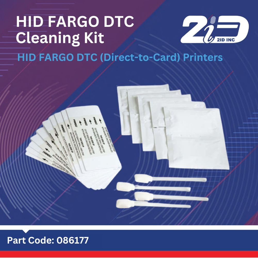 HID Fargo DTC ID Card Printer Cleaning Kit | Part Code: 086177 | Performance Enhancing ID Card Printer Cleaning Kit