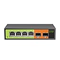 SICSOLINK 6 port 2.5G Network Switch,4x2.5 Gigabit,2x10gb SFP+,Unmanaged,Plug & Play,Wall-Mount,60G Bandwidth,Fanless Metal Ethernet Switch,Compatible