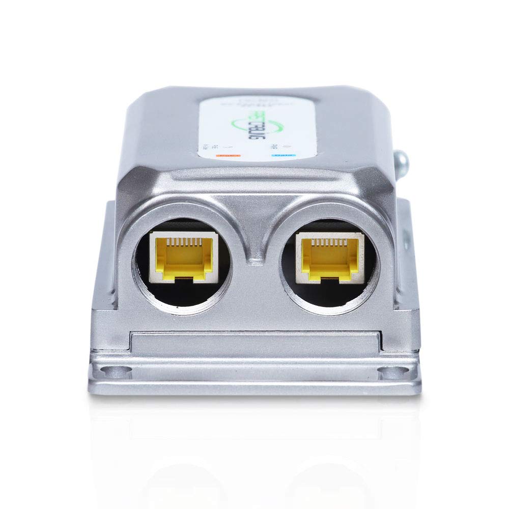 FASTCABLING Industrial Outdoor PoE Injector 60W for Mesh Network, 24V-56V Input, Wide Range Temperature -40-75 Degree, Directly Bury, IEEE802.3at/bt