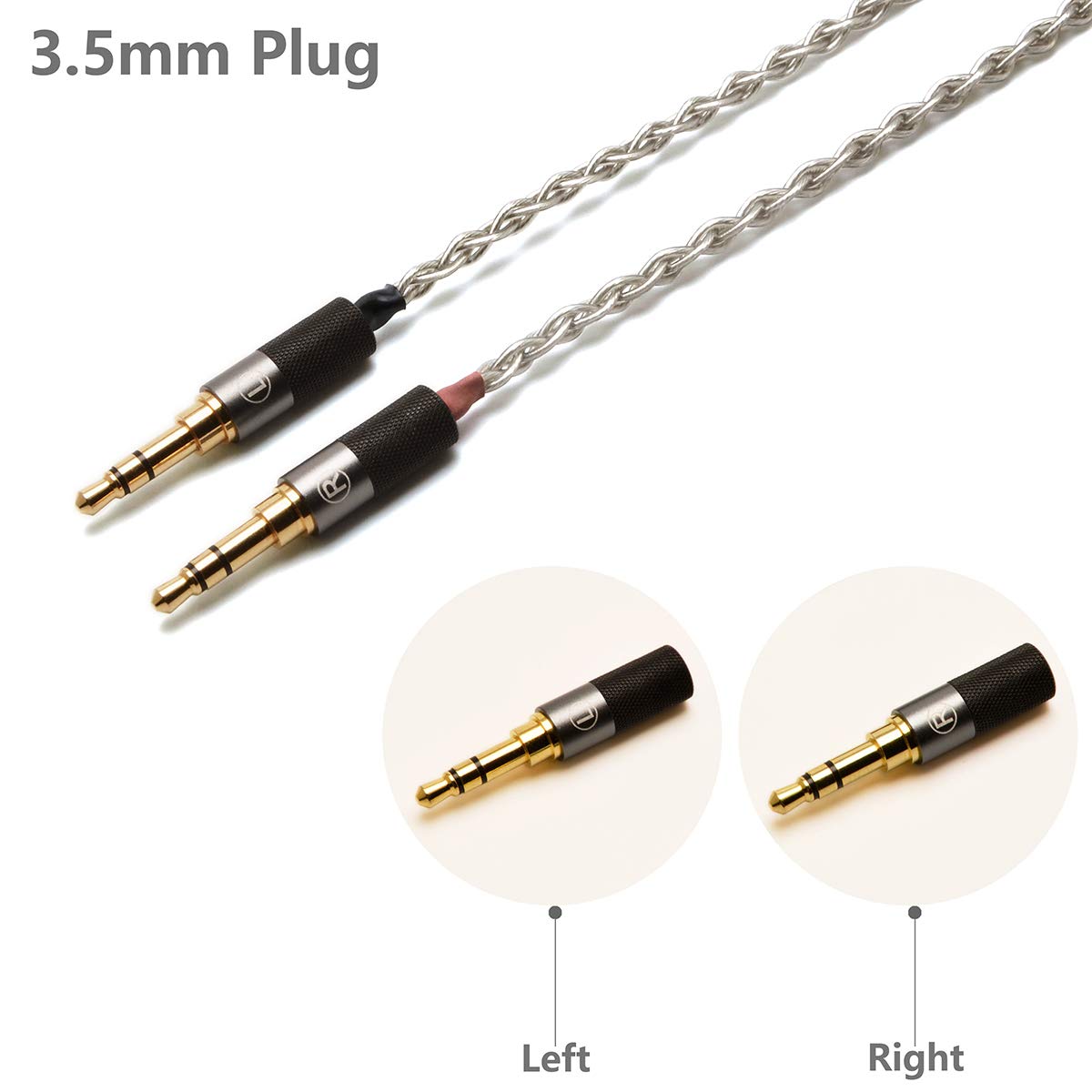 GUCraftsman 6N Single Crystal Silver Upgrade Cable 2.5mm/4.4mm Balanec Headphone Upgrade Cables for Beyerdynamic T1 2nd T5P 2nd T5P 3nd Final…