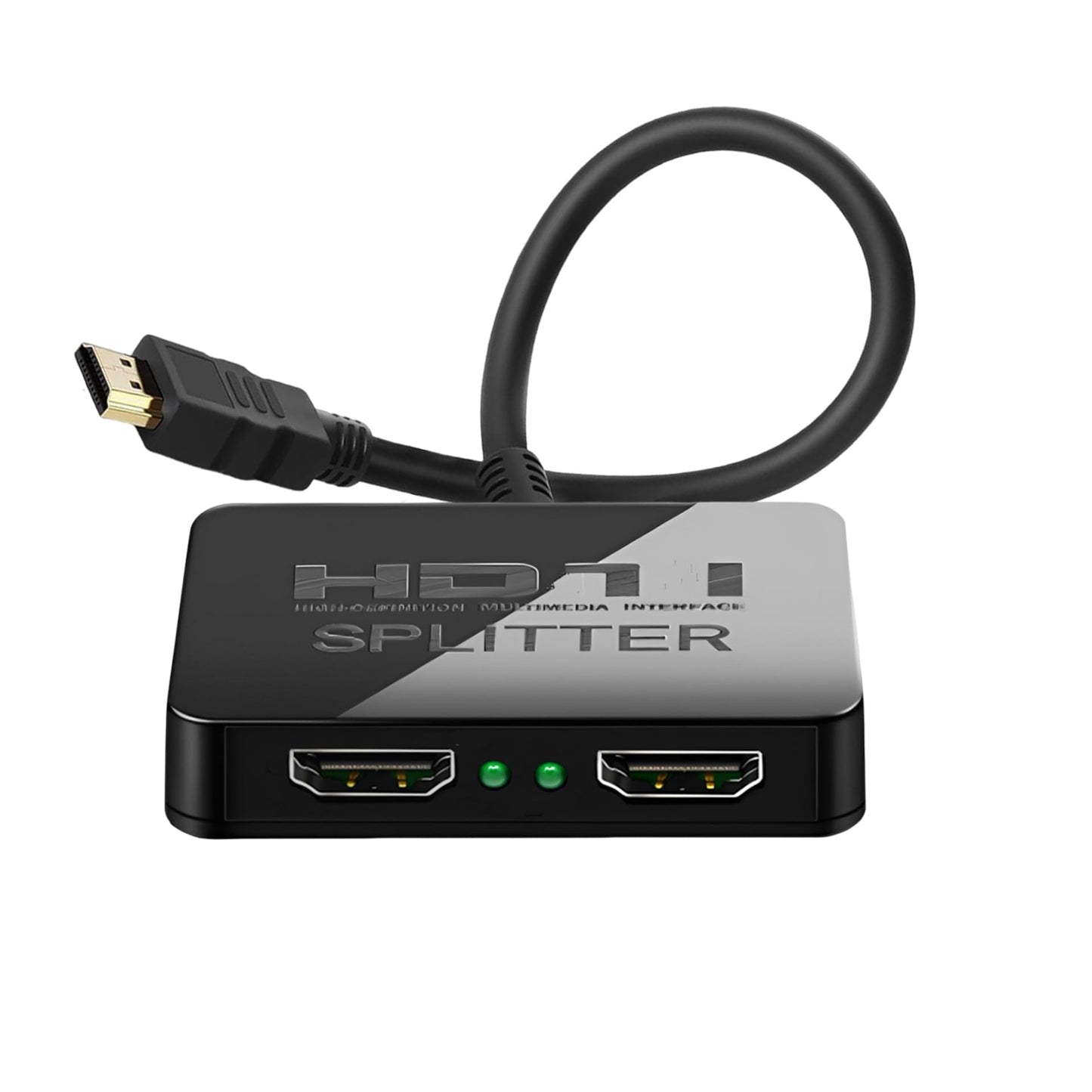 4K HDMI Splitter 1 in 2 Out Mirror Display Not Expand, Dual HDMI Splitter Hub to Dual Monitors Multi-Scree Displays Audio Synchronization, Compatible