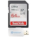 SanDisk 64GB Ultra SDXC Memory Card Works with Sony EOS R100 and Fujifilm X-S20 Mirrorless Cameras (SDSDUNB-064G-GN6IN) U1 C10 FHD Bundle with (1)