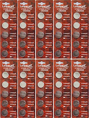 LOOPACELL 100x Cr2032 Battery (CR2032/DL2032/E-CR2032/SB-T51/LF1/2V) Lithium 3v