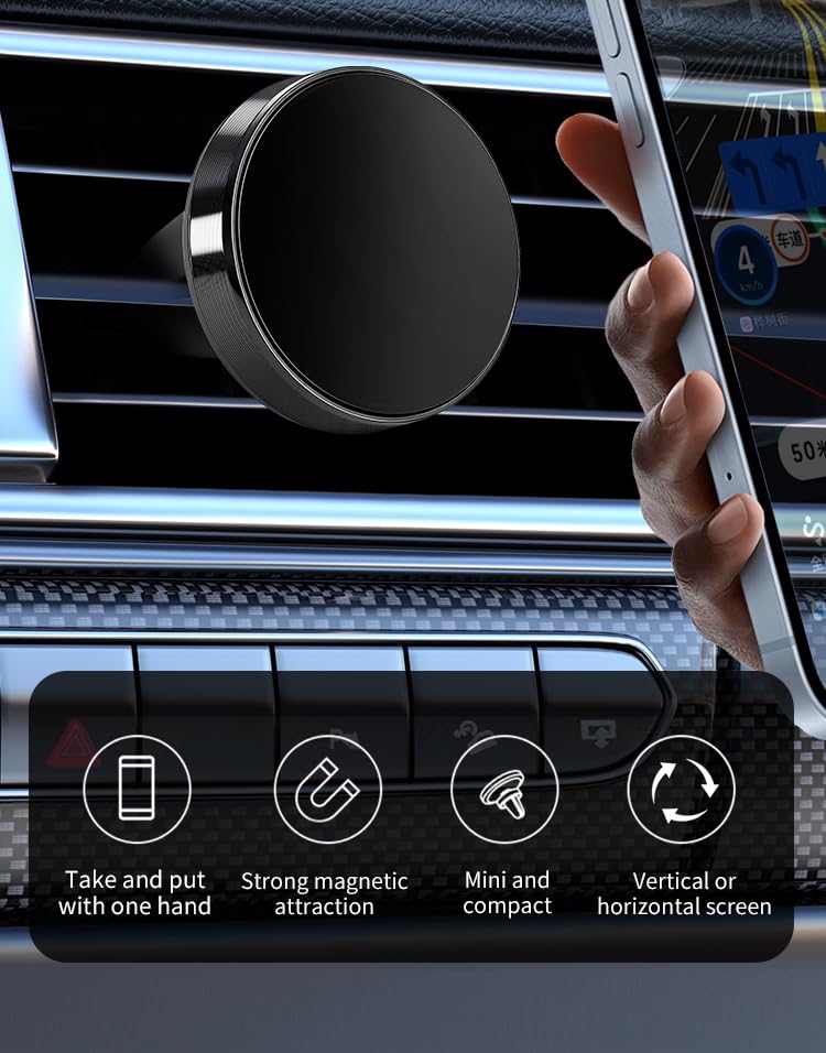 Magnetic Phone Holder for car?2 Packs ??Strong Magnet?phone holders for your car phone holder Mount for Car?4 Metal Plate?Universal Airvent cell phone