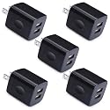 Charger Box, Charging Cube 5 Pack, Dual USB Wall Charger 5V 2A Power Adapter Charging Block Brick Outlet Plug for iPhone 15 14 13 12 11, iPad, Samsung