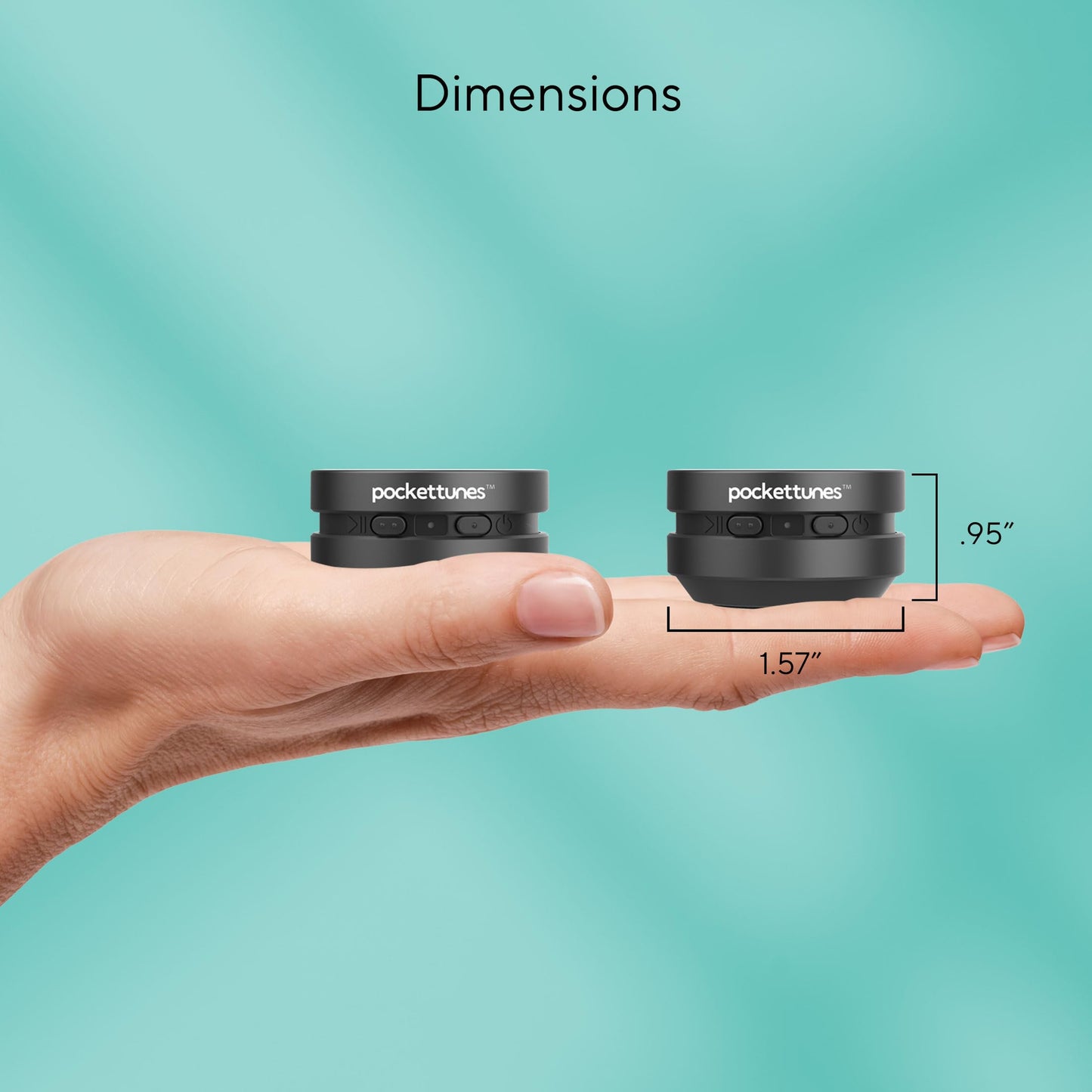PocketTunes Bone?Conduction Bluetooth Speakers - 2?Pack Mini Wireless Speakers, Surface?Amplifying Sound, True Wireless Stereo, USB?C Rechargeable