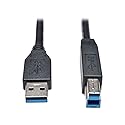 TRIPP LITE 10-Feet USB 3.0 SuperSpeed Device Cable 5Gbps AB M/M, Black (U322-010-BK)