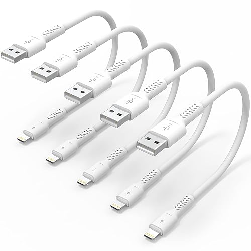 6 inch iPhone Charge Cable Short, 0.5ft 5Pack USB to Lightning Cord for Fast Charging Stations Compatible with Apple iPhone 12 11 Pro Max Xs 8 7 6 5…