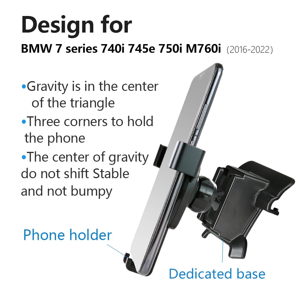 LUNQIN Car Phone Holder for 2016-2022 BMW 7 Series 740i 745e 750i M760i xDrive Auto Accessories Navigation Bracket Interior Decoration Mobile Cell