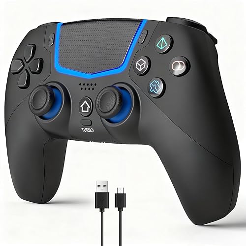 citnh Wireless Controller for PS5, Compatible With PS5/Pro/Slim/PC, Bluetooth Gaming Controller with Hall Joysticks/LED Channel Light/Turbo/6-Axis