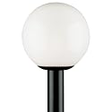 Westinghouse 6686100 One-Light Post-Top Exterior Lantern, Black Finish Polycarbonate with White Acrylic Globe