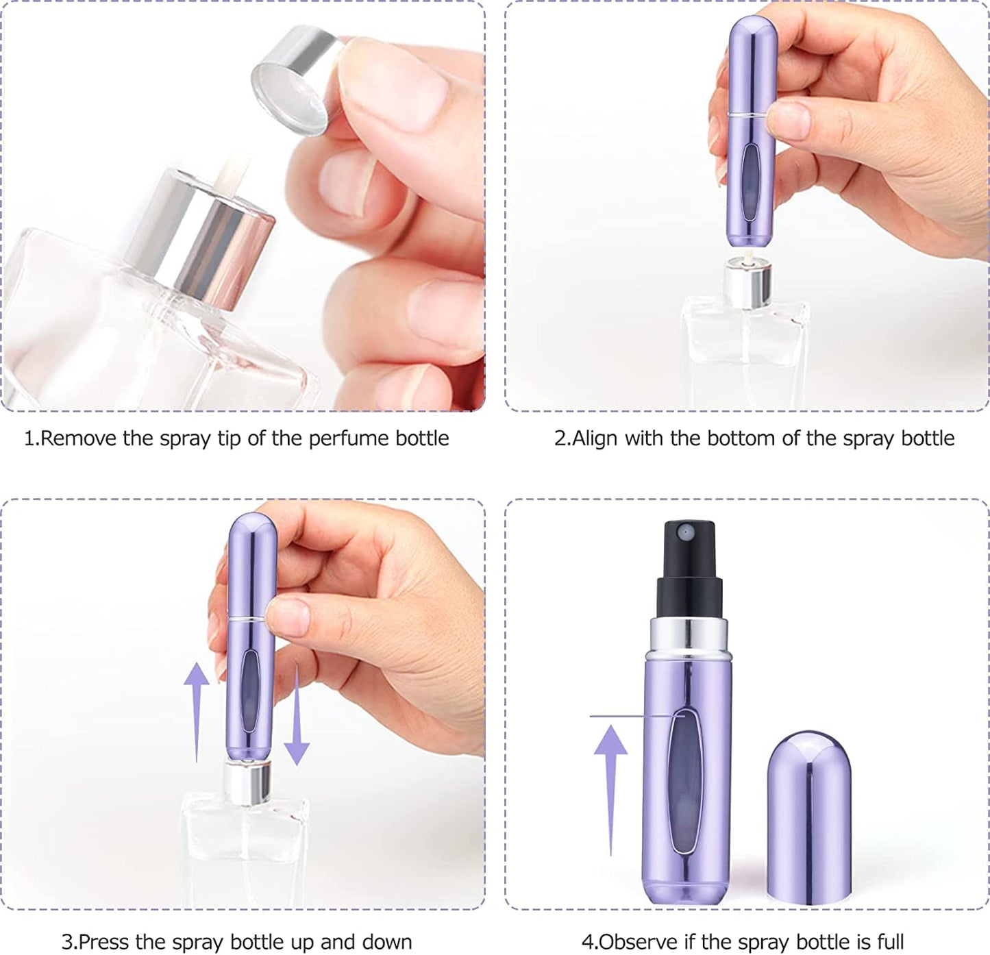 HonKuaDL Travel Perfume Atomizer, Refillable Cologne Bottle Spray Container - Must-Have for Travel (5 Pack, 5ml/0.2oz)