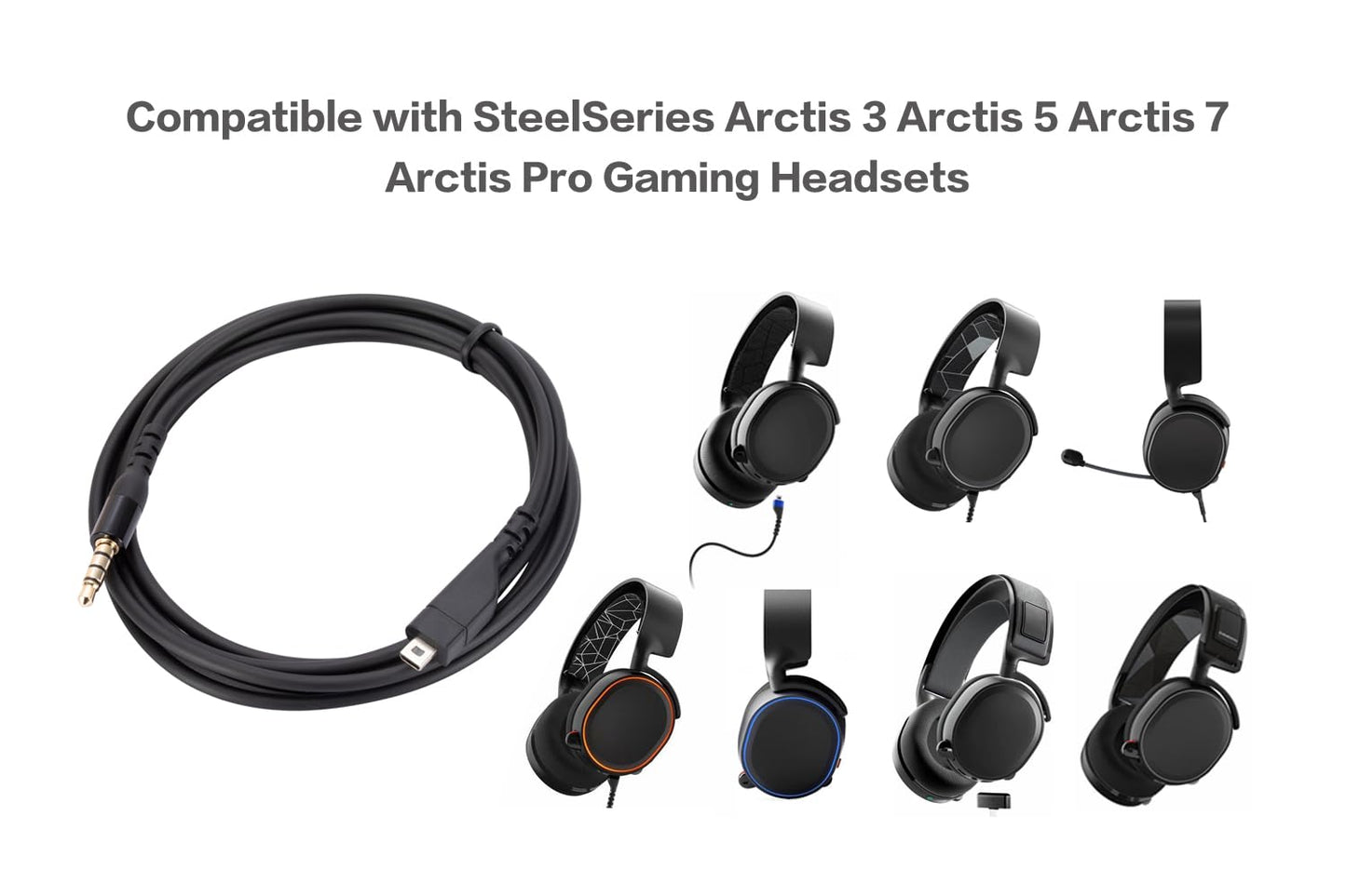 UNCLE LIGHT Arctis 3 5 7 Pro Replacement Cable, Compatible with SteelSeries Arctis 3 Arctis 5 Arctis 7 Arctis Pro Gaming Headsets 3.5mm Headphones…