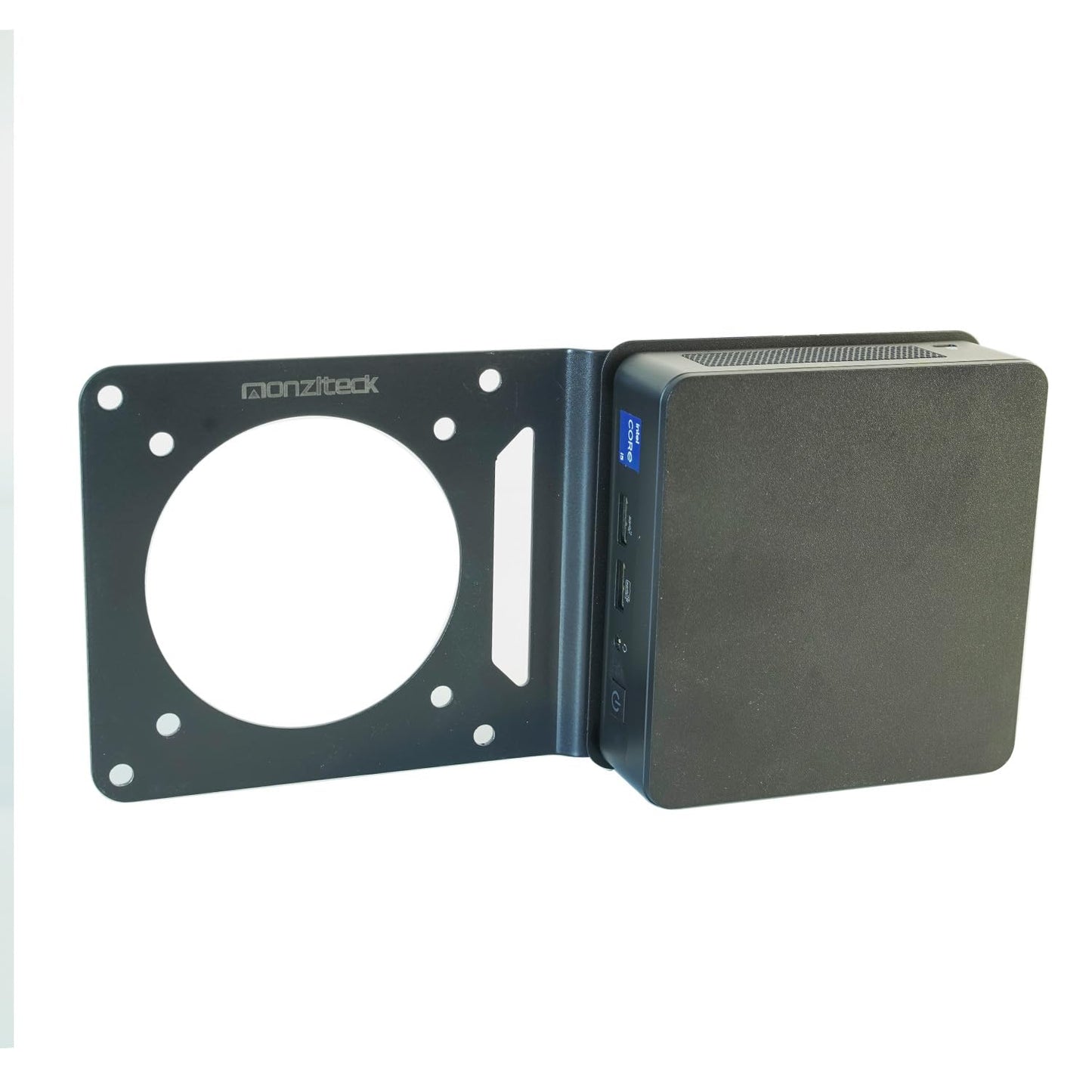 Monzlteck VESA Mount Adapter Plate for Mac mini M4 & NUC - Universal Extension Bracket for Mini PCs, Fits 75x75mm & 100x100mm VESA Monitor Arms