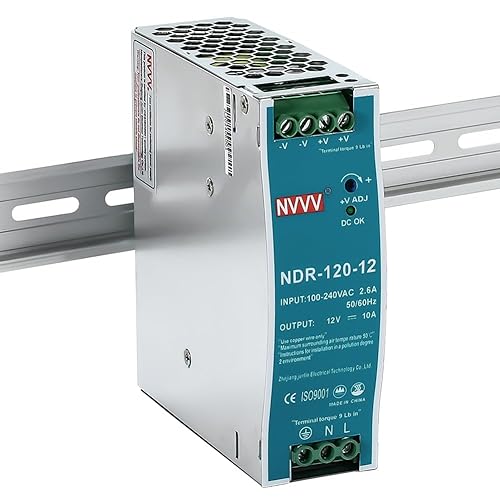12Vdc 10Amp DIN-Rail Power Supply NDR 120W, Input:100-240VAC,Output:12VDC,Power Supply Switch Switching Converter DC