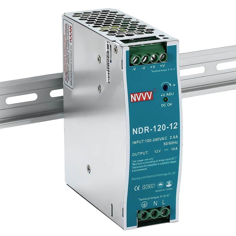12Vdc 10Amp DIN-Rail Power Supply NDR 120W, Input:100-240VAC,Output:12VDC,Power Supply Switch Switching Converter DC
