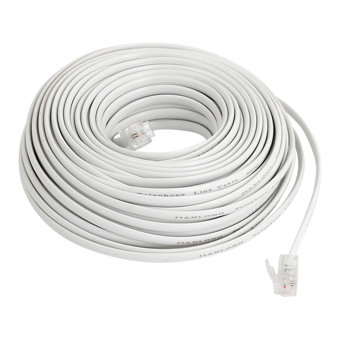 uxcell Flexible RJ11 6P2C Telephone Extenstion Cable 20M Long White