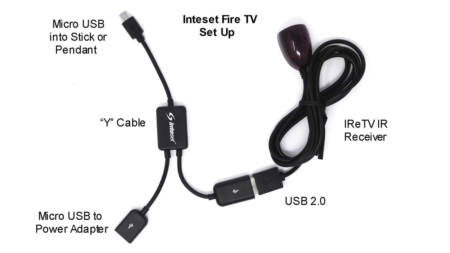 Inteset USB 2.0 & Micro USB OTG Y Cable for Controlling The F-TV Stick, Pendent, or Cube, Supports Wireless Keyboards and The IReTV for Universal