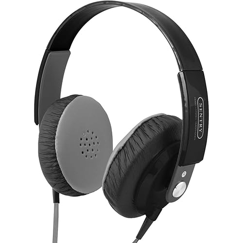 Sentry Platinum Stereo Headphones with In-Line Mic - Black