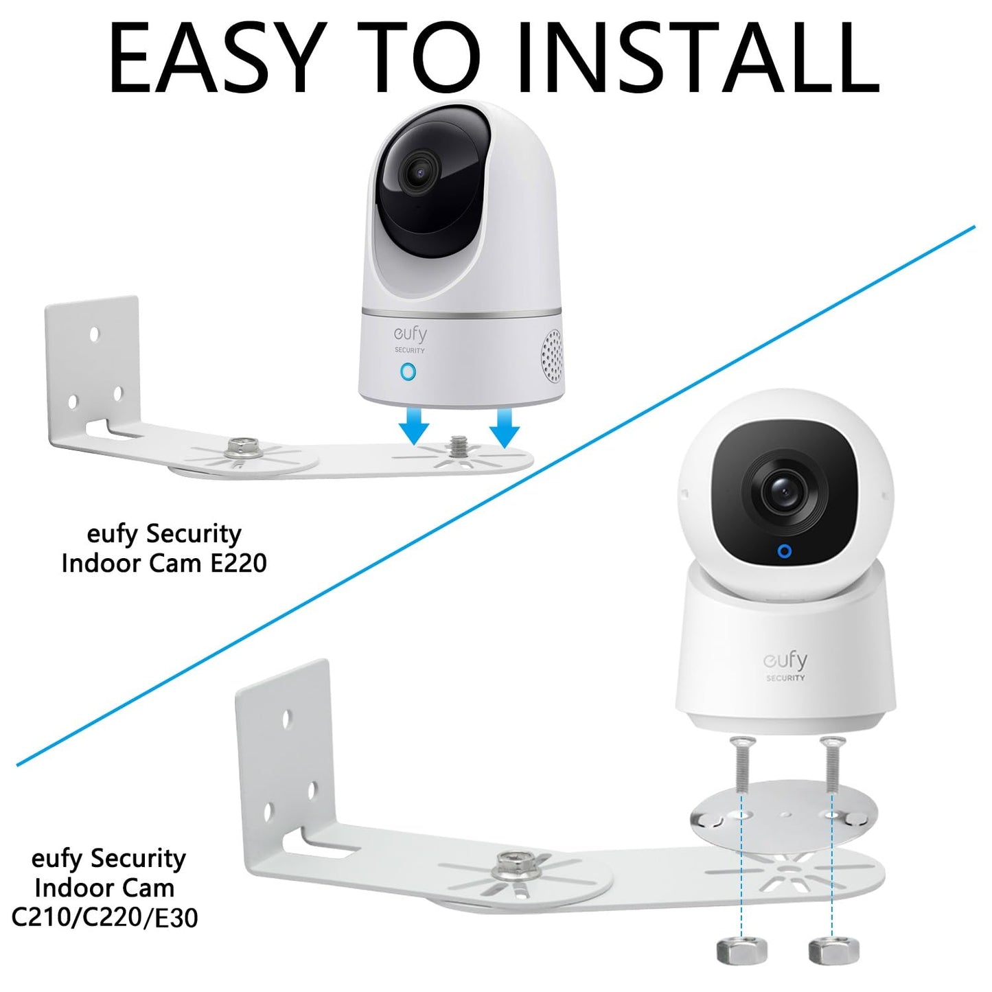 Haoyou 2Pack Corner Wall Mount Bracket for Eufy Security Indoor Camera E220 and Eufy Indoor E30 Camera, Maximum Swivel Adjustment of 300 Degrees