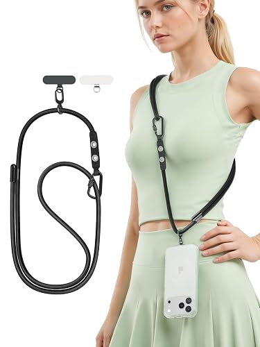 Phone Lanyard Adjustable Cell Phone Lanyard Crossbody with 2 Tabs Anti Theft Phone Strap for All Phones Premium Metal Buckles,Cell Phone Neck Strap