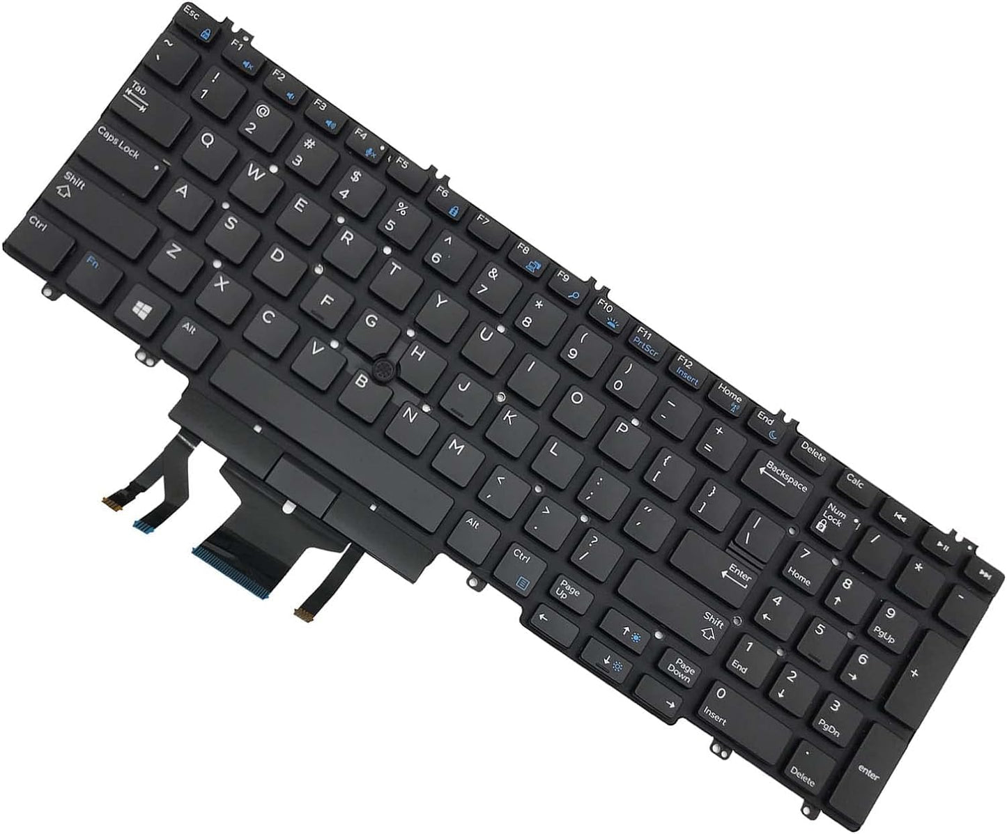 YIJIATech ® New Laptop with Built-in Keyboard and Screwdriver US Layout for DELL Precision 7530 7730 E7530 M7530 7540 7740 Black Without Frame,