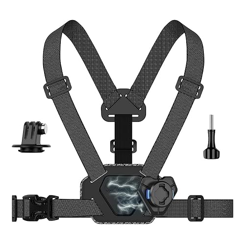 SUREWO Upgraded Magnetic Chest Mount Harness Strap Body Mount Chesty Compatible with Go Pro Hero 13/12/11/10/9/8/7 Black,DJI Osmo Action 5