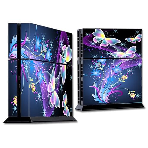 IT'S A SKIN Wrap Compatible with PS4 (R) Sony (R) PlayStation (R) Console - Decals Vinyl Stickers Overlay - glowing butterflies in flight