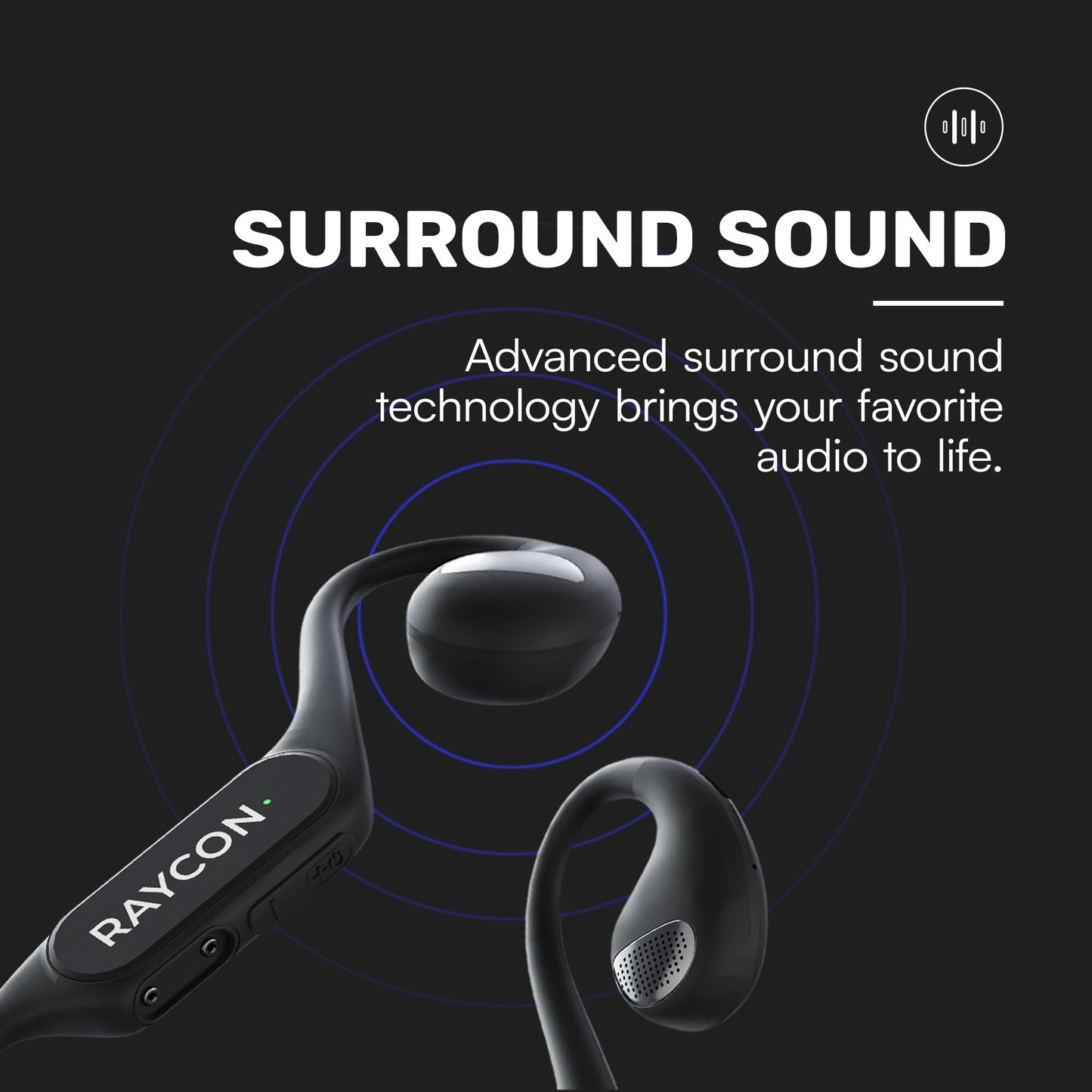 Raycon Open Headphones - Lightweight Wireless Over-Ear Design with Immersive Sound Quality, Long Battery Life, and Comfortable Fit for All-Day Wear…
