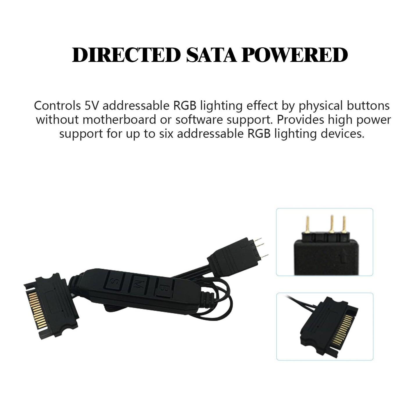 Thermalrlght A-RGB 5V Lighting Controller, 5V Computer case Fan Controller, Computer Cooling Fan LED Controller, Support 3PIN Lighting Interface, not