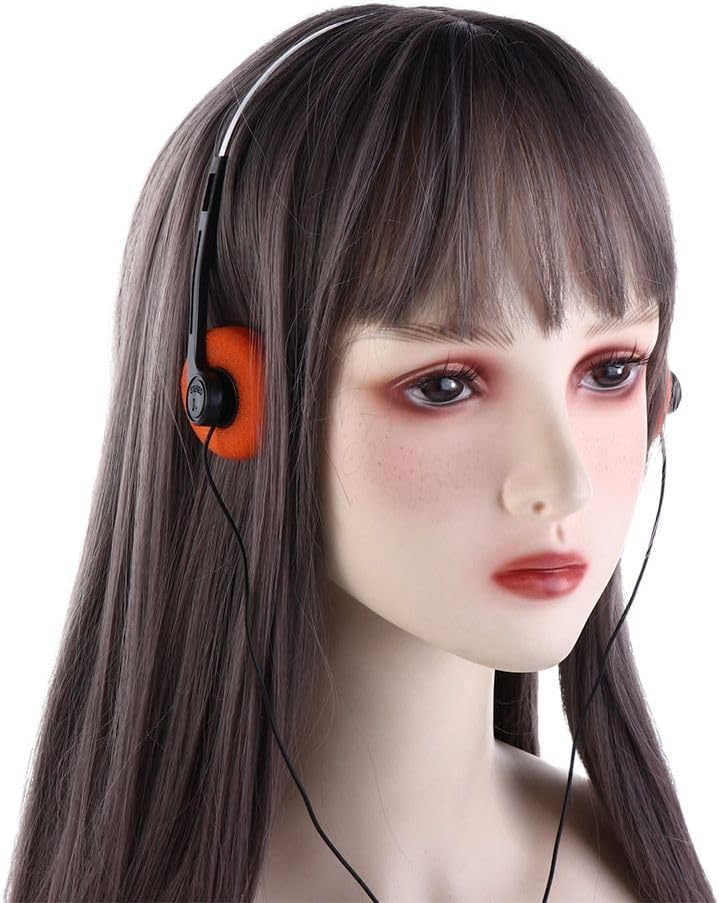 Orange Retro Over-Ear Headphones,Wired Stereo Headphones,Headphone,Lightweight Portable Headphone with Adjustable Headband,Electronics