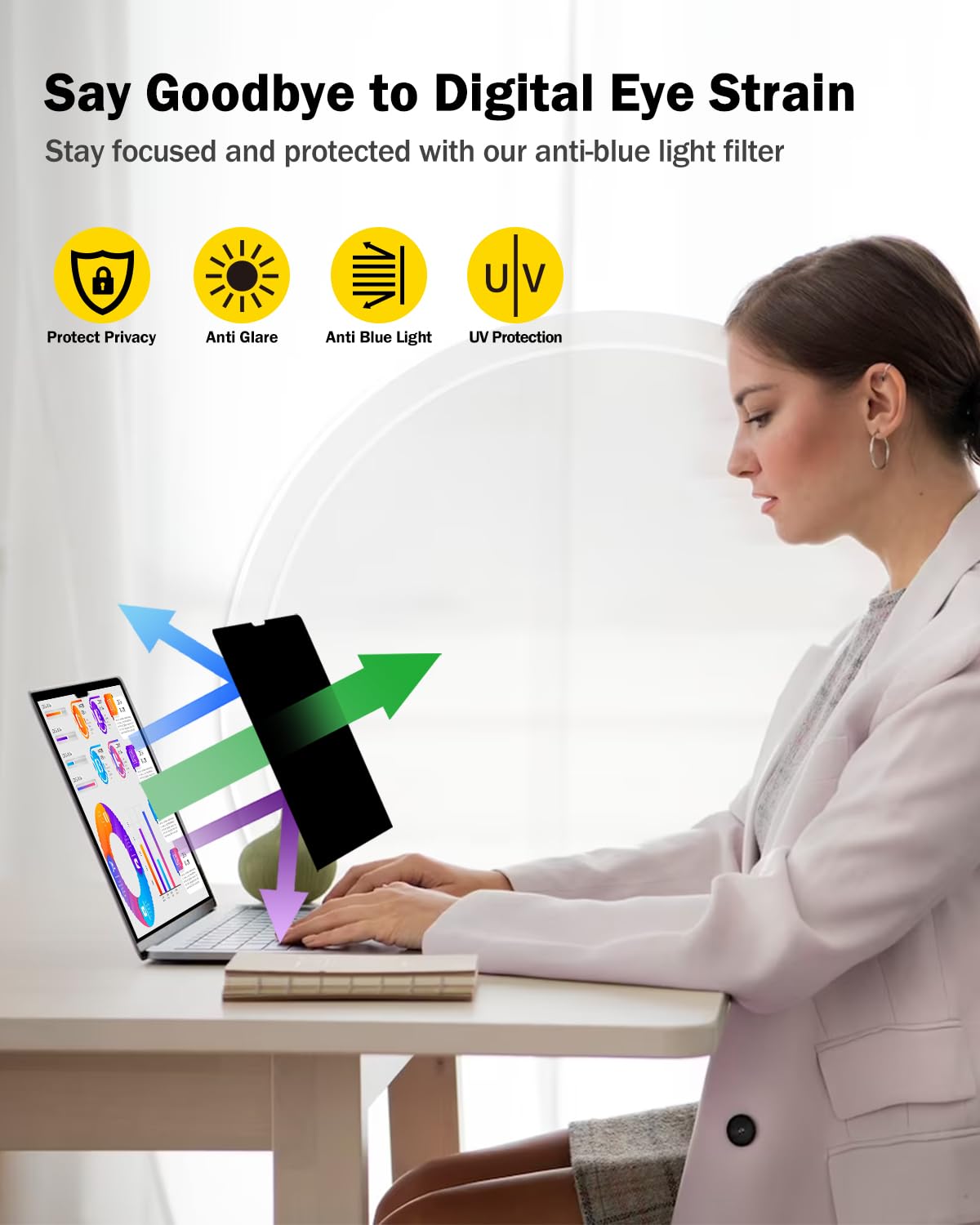 F FORITO 360° Privacy Screen Protector Compatible with MacBook Pro 13 inch (2016, 2017, 2018, 2019, 2020, 2021, 2022, M1, M2), Anti Peeping, Anti